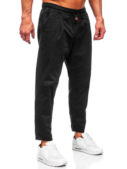 Pantaloni chino in tessuto da uomo nero Bolf 6237