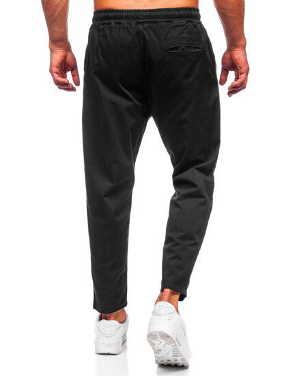 Pantaloni chino in tessuto da uomo nero Bolf 6237