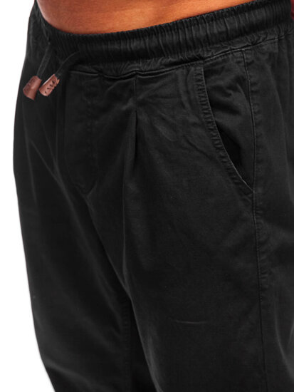 Pantaloni chino in tessuto da uomo nero Bolf 6237