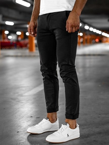 Pantaloni chino na uomo neri Bolf 1146