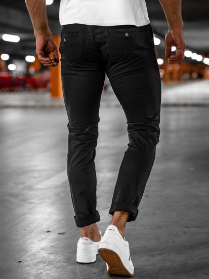 Pantaloni chino na uomo neri Bolf 1146