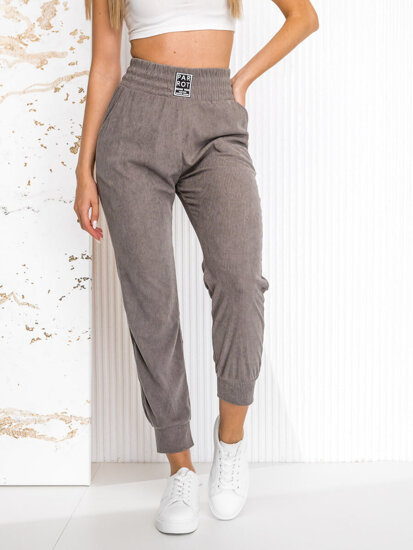 Pantaloni da tuta a righe da donna grigio Bolf W7858