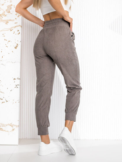 Pantaloni da tuta a righe da donna grigio Bolf W7858