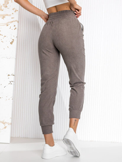 Pantaloni da tuta a righe da donna grigio Bolf W7863