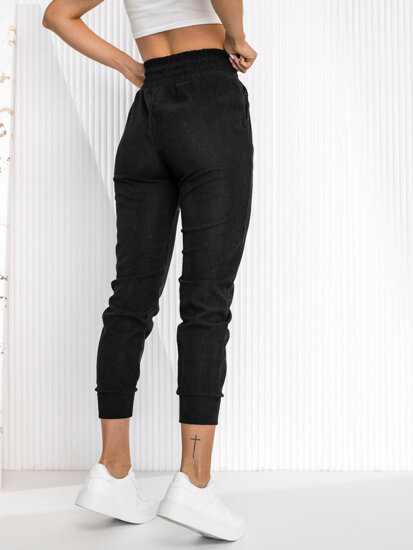 Pantaloni da tuta a righe da donna nero Bolf W7858