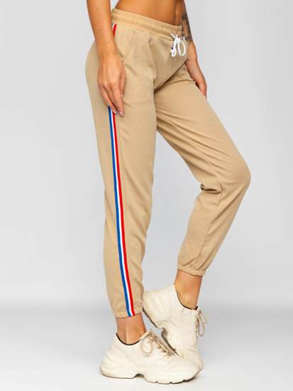 Pantaloni da tuta da donna beige Bolf YW01020