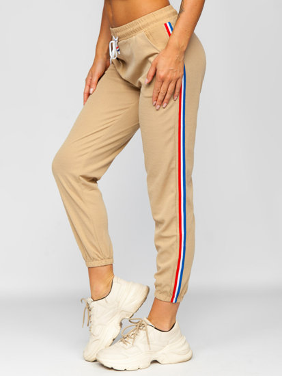 Pantaloni da tuta da donna beige Bolf YW01020