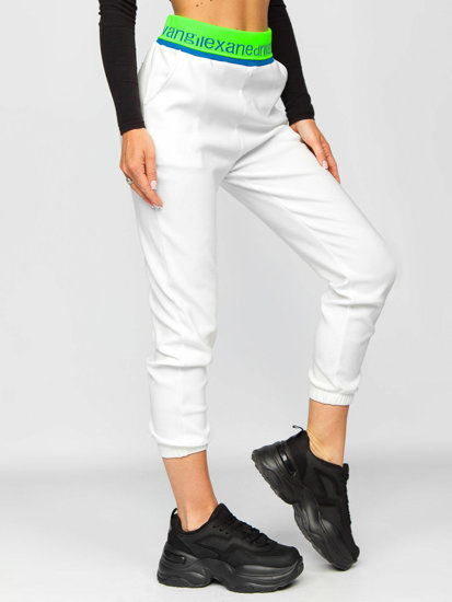 Pantaloni da tuta da donna bianco Bolf H1007A