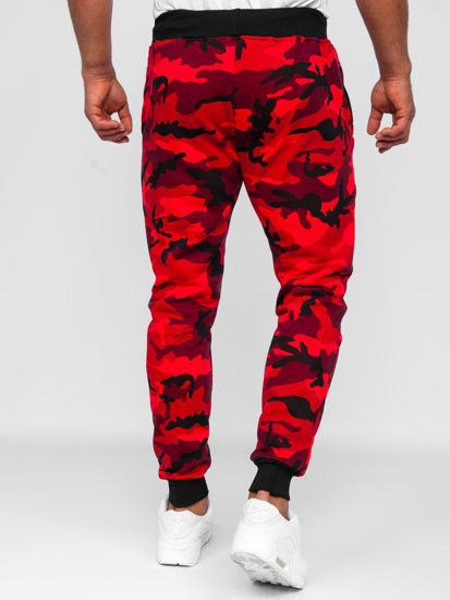 Pantaloni da tuta da uomo mimetico-rosso Bolf KZ15B