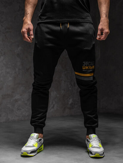 Pantaloni da tuta da uomo nero Bolf AM108A1