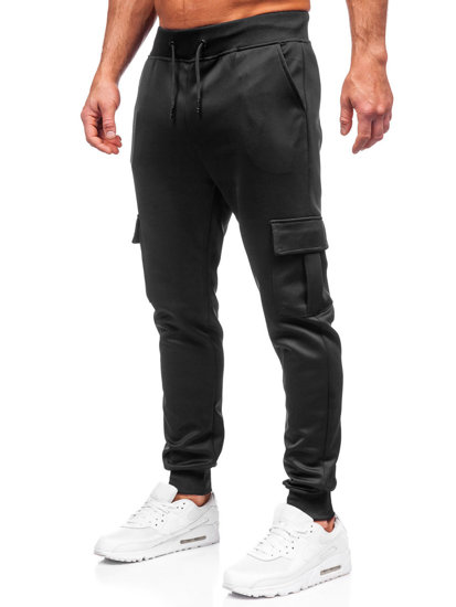 Pantaloni da tuta jogger cargo da uomo nero Bolf 8K1130