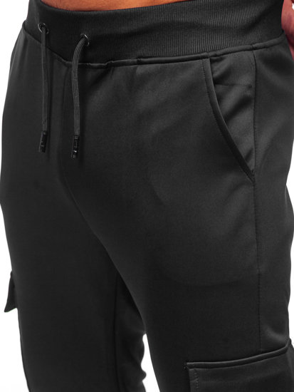 Pantaloni da tuta jogger cargo da uomo nero Bolf 8K1130