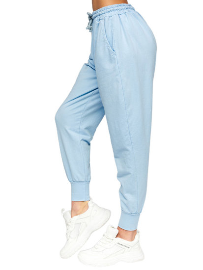 Pantaloni di tuta da donna celesti Bolf 0011