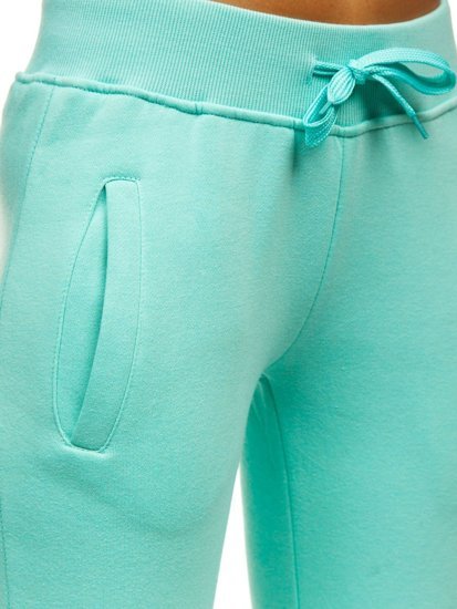 Pantaloni di tuta da donna verde menta Bolf CK-01