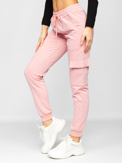 Pantaloni di tuta tipo cargo da donna rosa Bolf HW2516C