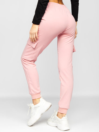 Pantaloni di tuta tipo cargo da donna rosa Bolf HW2516C