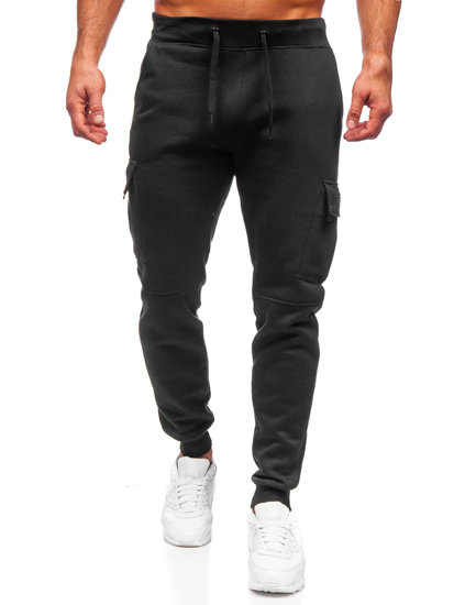 Pantaloni di tuta tipo cargo da uomo neri Bolf JX325