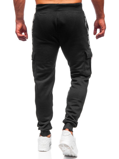 Pantaloni di tuta tipo cargo da uomo neri Bolf JX9395