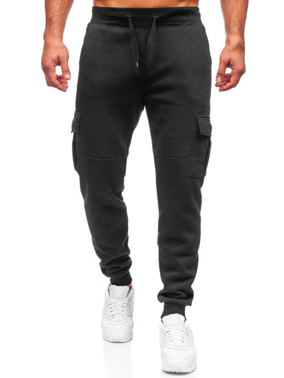 Pantaloni di tuta tipo cargo da uomo neri Bolf JX9395