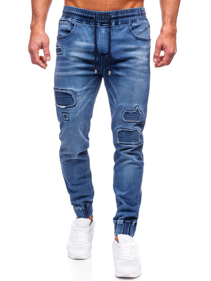 Pantaloni in denim jogger da uomo blu Bolf MP0052-2B