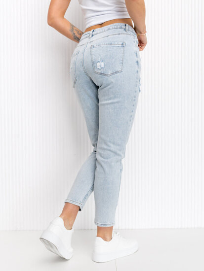 Pantaloni in denim mom fit da donna celesti Bolf FL2192