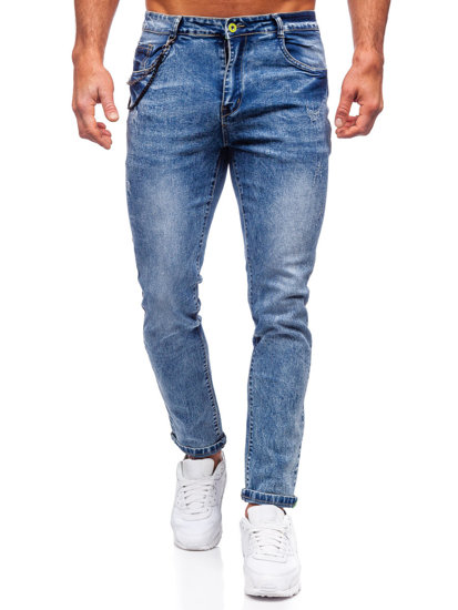 Pantaloni in denim regular fit da uomo blu Bolf HY1050