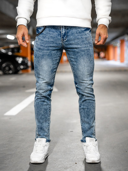 Pantaloni in denim regular fit da uomo blu Bolf HY1050