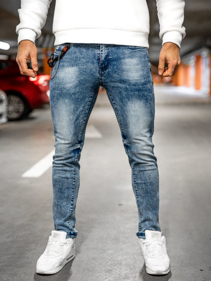 Pantaloni in denim regular fit da uomo blu Bolf HY1053