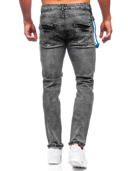 Pantaloni in denim regular fit da uomo neri Bolf HY1052