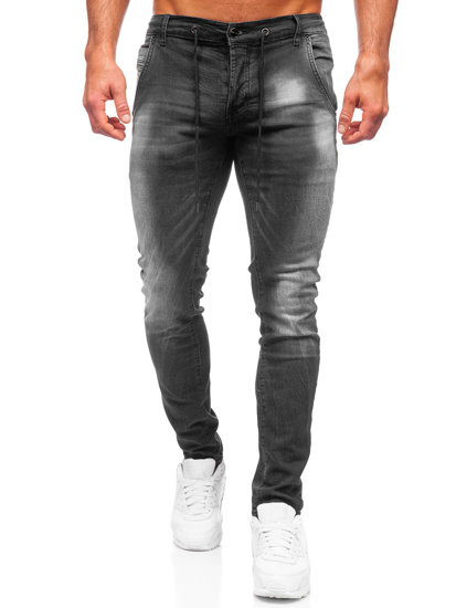 Pantaloni in denim regular fit da uomo neri Bolf MP004N