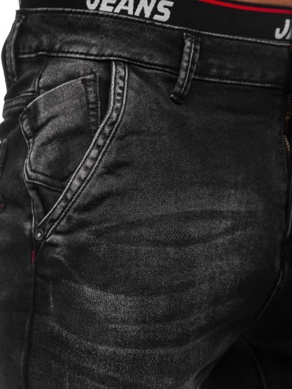 Pantaloni in denim tipo jogger da uomo neri Bolf 31002W0