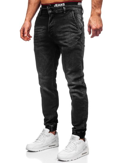 Pantaloni in denim tipo jogger da uomo neri Bolf 31002W0