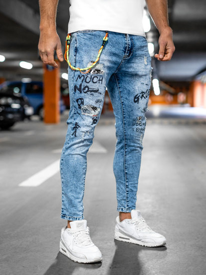 Pantaloni in jeans da uomo azzurri Bolf TF150