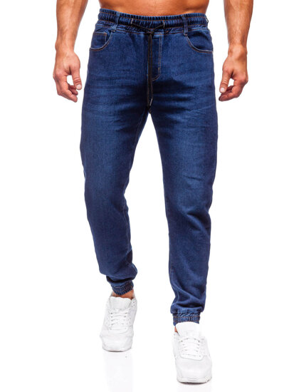 Pantaloni in jeans jogger da uomo blu Bolf 8130