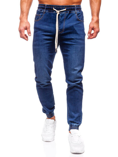 Pantaloni in jeans jogger da uomo blu Bolf 9080