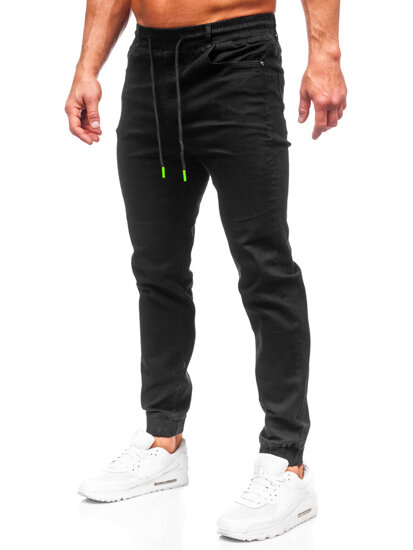 Pantaloni in jeans jogger da uomo nero Bolf 8105