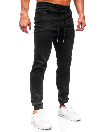 Pantaloni in jeans jogger da uomo nero Bolf 8105