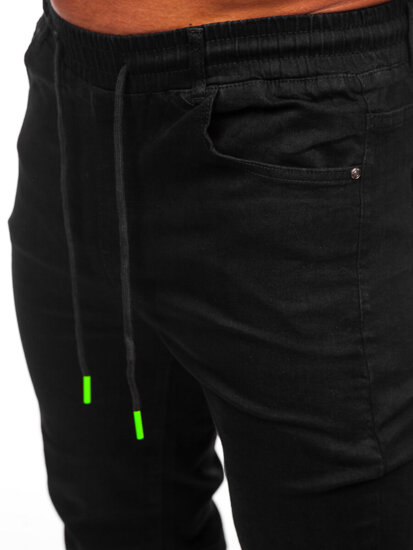 Pantaloni in jeans jogger da uomo nero Bolf 8105