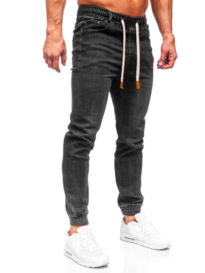 Pantaloni in jeans jogger da uomo nero Bolf 9070