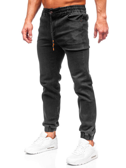 Pantaloni in jeans jogger da uomo nero Bolf 9101