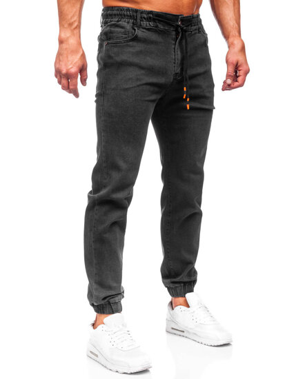 Pantaloni in jeans jogger da uomo nero Bolf 9101