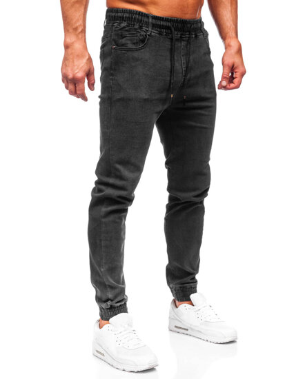 Pantaloni in jeans jogger da uomo nero Bolf 9102