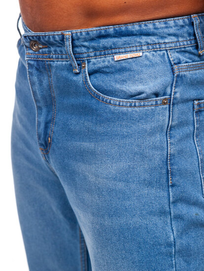 Pantaloni in jeans regular fit da uomo azzurro Bolf GT23