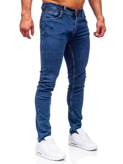 Pantaloni in jeans regular fit da uomo blu Bolf 1122