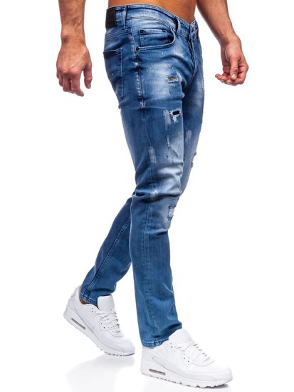 Pantaloni in jeans regular fit da uomo blu Bolf 4013