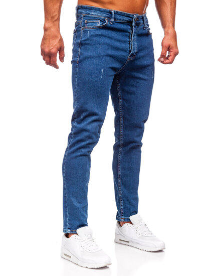 Pantaloni in jeans regular fit da uomo blu Bolf 6052