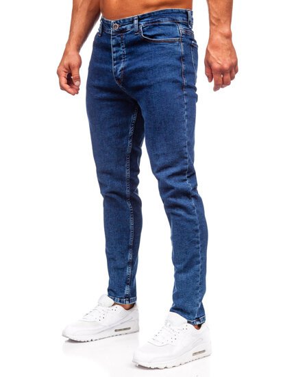 Pantaloni in jeans regular fit da uomo blu Bolf 6053