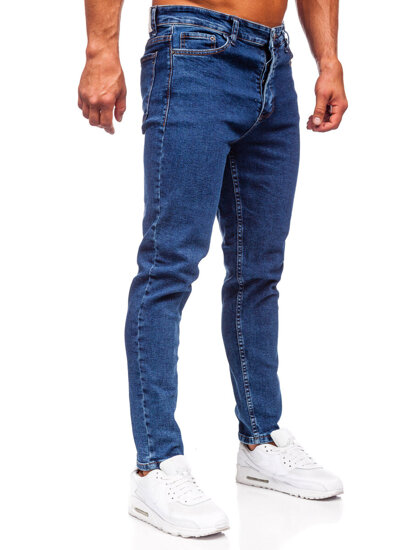 Pantaloni in jeans regular fit da uomo blu Bolf 6053