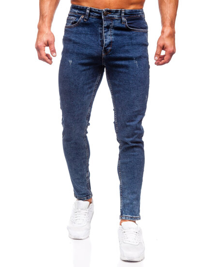 Pantaloni in jeans regular fit da uomo blu Bolf 6057