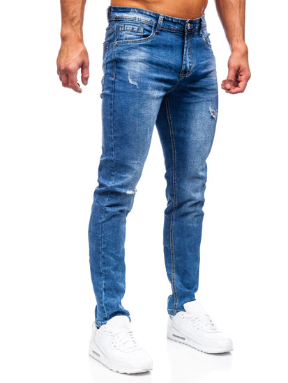 Pantaloni in jeans regular fit da uomo blu Bolf K10006-1